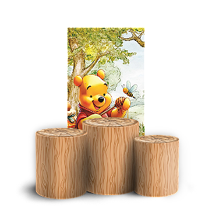 Capas Faixa Lateral e Trio Cilindro Sublimado Veste Fácil - Ursinho Pooh