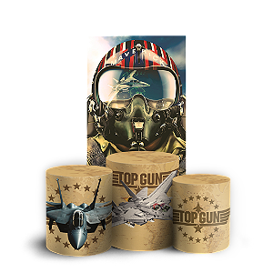 Capas Faixa Lateral e Trio Cilindro Sublimado Veste Fácil - Top Gun