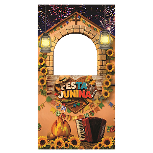 Capa Painel Interativo Vazado Sublimado - Festa Junina