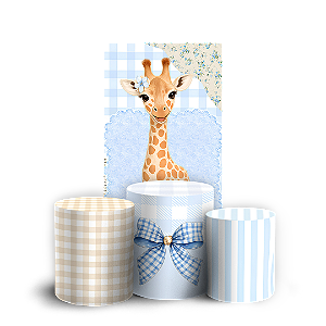 Capas Faixa Lateral e Trio Cilindro Sublimado Veste Fácil - Girafa