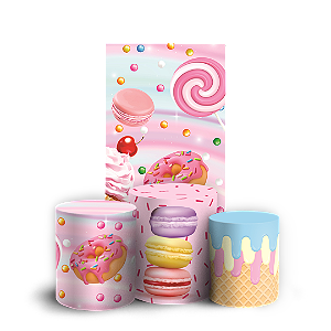Capas Faixa Lateral e Trio Cilindro Sublimado Veste Fácil - Doces