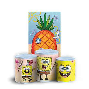 Capas Faixa Lateral e Trio Cilindro Sublimado Veste Fácil - Bob Esponja