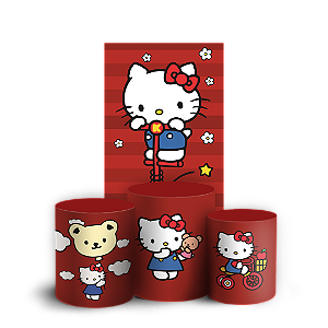 Capas Faixa Lateral e Trio Cilindro Sublimado Veste Fácil - Hello Kitty
