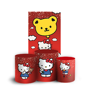 Capas Faixa Lateral e Trio Cilindro Sublimado Veste Fácil - Hello Kitty