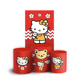Capas Faixa Lateral e Trio Cilindro Sublimado Veste Fácil - Hello Kitty