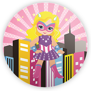 Capa Painel Redondo Sublimado - Super Girl