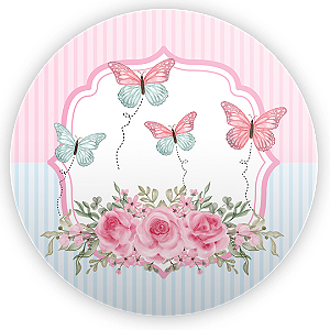 Capa Painel Redondo Sublimado - Borboleta