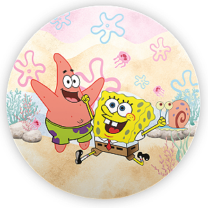 Capa Painel Redondo Sublimado - Bob Esponja