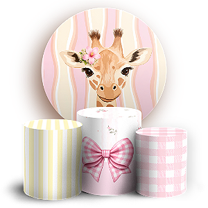 Capas Painel Redondo e Trio Cilindro Sublimado - Girafa