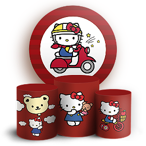 Capas Painel Redondo e Trio Cilindro Sublimado - Hello Kitty