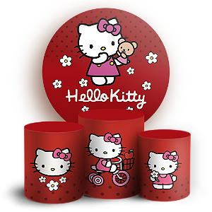 Capas Painel Redondo e Trio Cilindro Sublimado - Hello Kitty