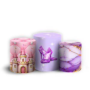 Capas Trio Cilindro Sublimado Veste Fácil - Princesas