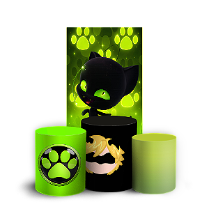 Capas Faixa Lateral e Trio Cilindro Sublimado Veste Fácil - Cat Noir