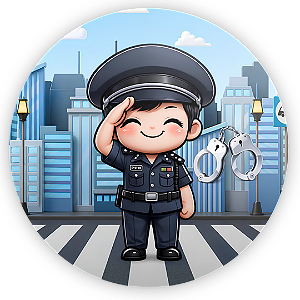 Capa Painel Redondo Sublimado - Policia