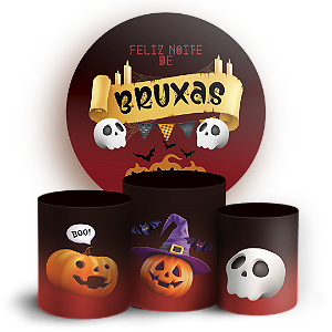 Capas Painel Redondo e Trio Cilindro Sublimado - Halloween