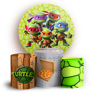 Capas Painel Redondo e Trio Cilindro Sublimado - Tartarugas Ninja