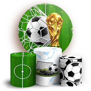 Capas Painel Redondo e Trio Cilindro Sublimado - Futebol