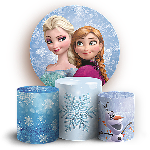 Capas Painel Redondo e Trio Cilindro Sublimado - Frozen