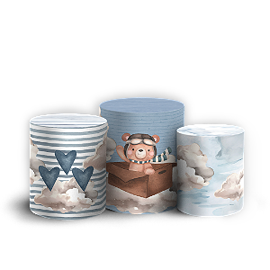 Capas Trio Cilindro Sublimado Veste Fácil - Ursinho Aviador