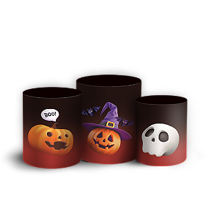 Capas Trio Cilindro Sublimado Veste Fácil - Halloween