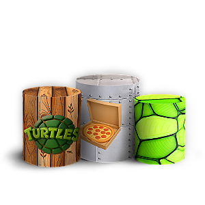 Capas Trio Cilindro Sublimado Veste Fácil - Tartarugas Ninja