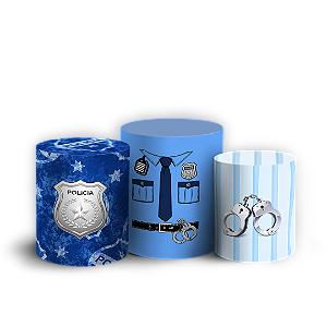 Capas Trio Cilindro Sublimado Veste Fácil - Policia