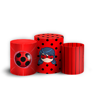 Capas Trio Cilindro Sublimado Veste Fácil - Ladybug