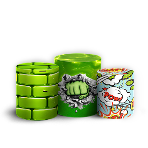 Capas Trio Cilindro Sublimado Veste Fácil - Hulk