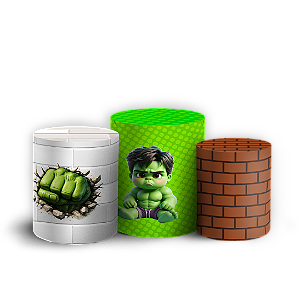 Capas Trio Cilindro Sublimado Veste Fácil - Hulk
