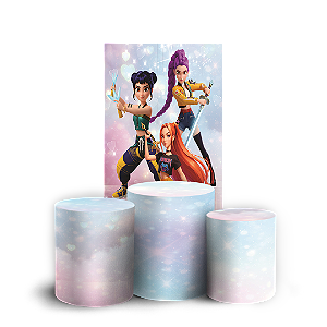 Capas Faixa Lateral e Trio Cilindro Sublimado Veste Fácil - Guerreiras do K-pop