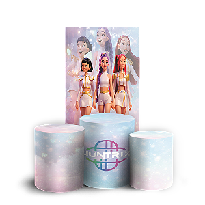 Capas Faixa Lateral e Trio Cilindro Sublimado Veste Fácil - Guerreiras do K-pop