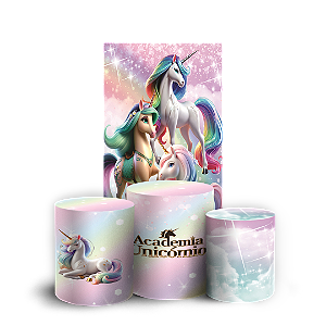 Capas Faixa Lateral e Trio Cilindro Sublimado Veste Fácil - Academia Unicornio