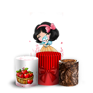 Capas Faixa Lateral e Trio Cilindro Sublimado Veste Fácil - Branca de Neve