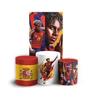 Capas Faixa Lateral e Trio Cilindro Sublimado Veste Fácil - Lamine Yamal Espanhã