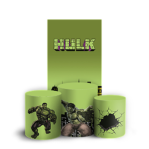 Capas Faixa Lateral e Trio Cilindro Sublimado Veste Fácil - Herois Hulk