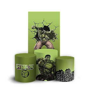 Capas Faixa Lateral e Trio Cilindro Sublimado Veste Fácil - Herois Hulk