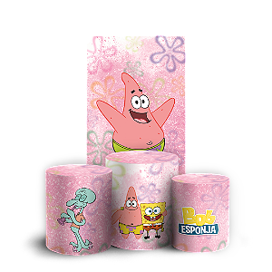 Capas Faixa Lateral e Trio Cilindro Sublimado Veste Fácil - Bob Esponja