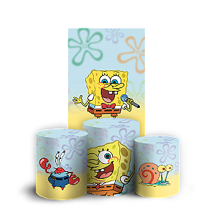 Capas Faixa Lateral e Trio Cilindro Sublimado Veste Fácil - Bob Esponja