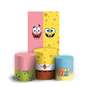 Capas Faixa Lateral e Trio Cilindro Sublimado Veste Fácil - Bob Esponja