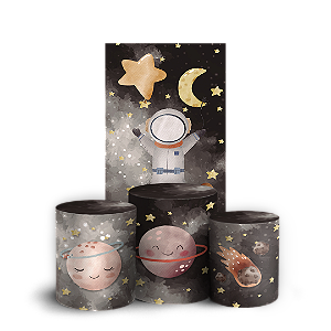 Capas Faixa Lateral e Trio Cilindro Sublimado Veste Fácil - Astronauta