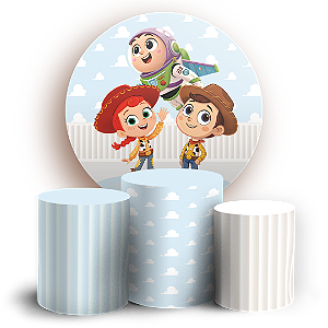 Capas Painel Redondo e Trio Cilindro Sublimado - Toy Story