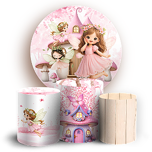Capas Painel Redondo e Trio Cilindro Sublimado - Fada
