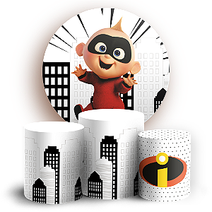 Capas Painel Redondo e Trio Cilindro Sublimado - Os Incríveis