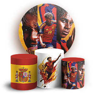 Capas Painel Redondo e Trio Cilindro Sublimado - Lamine Yamal Espanhã
