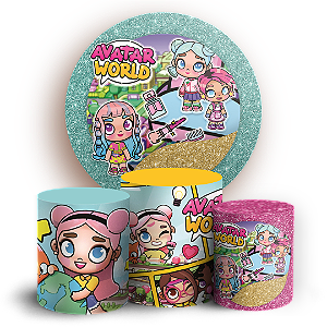 Capas Painel Redondo e Trio Cilindro Sublimado - Avatar World