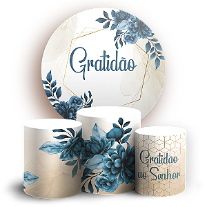 Capas Painel Redondo e Trio Cilindro Sublimado - Gratidão