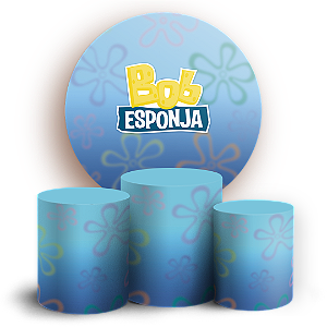 Capas Painel Redondo e Trio Cilindro Sublimado - Bob Esponja