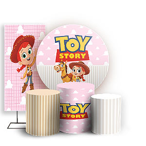 Capas Painel Redondo Trio Cilindro e Faixa Lateral Sublimado - Toy Story
