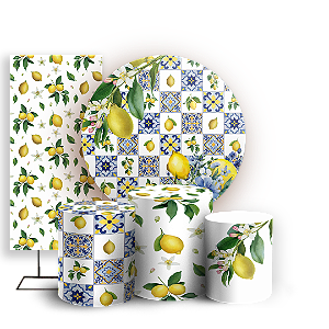 Capas Painel Redondo Trio Cilindro e Faixa Lateral Sublimado - Limao Siciliano
