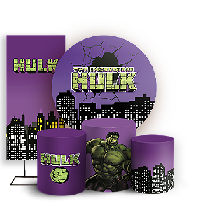 Capas Painel Redondo Trio Cilindro e Faixa Lateral Sublimado - Herois Hulk